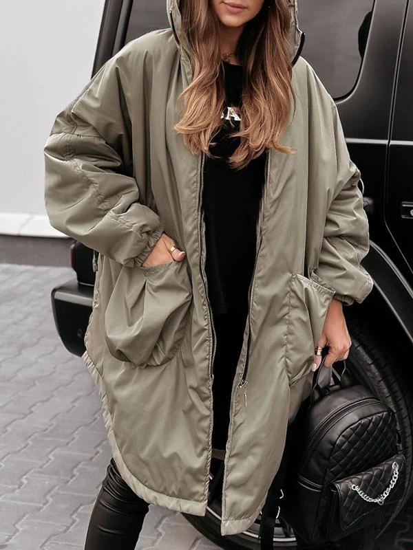 Women's Hooded Long Sleeve Casual Cotton Jacket