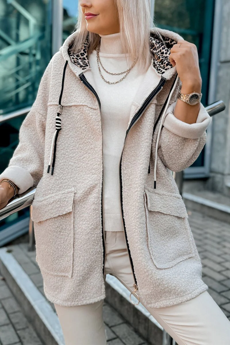 Women's Casual Hooded Lambskin Jacket