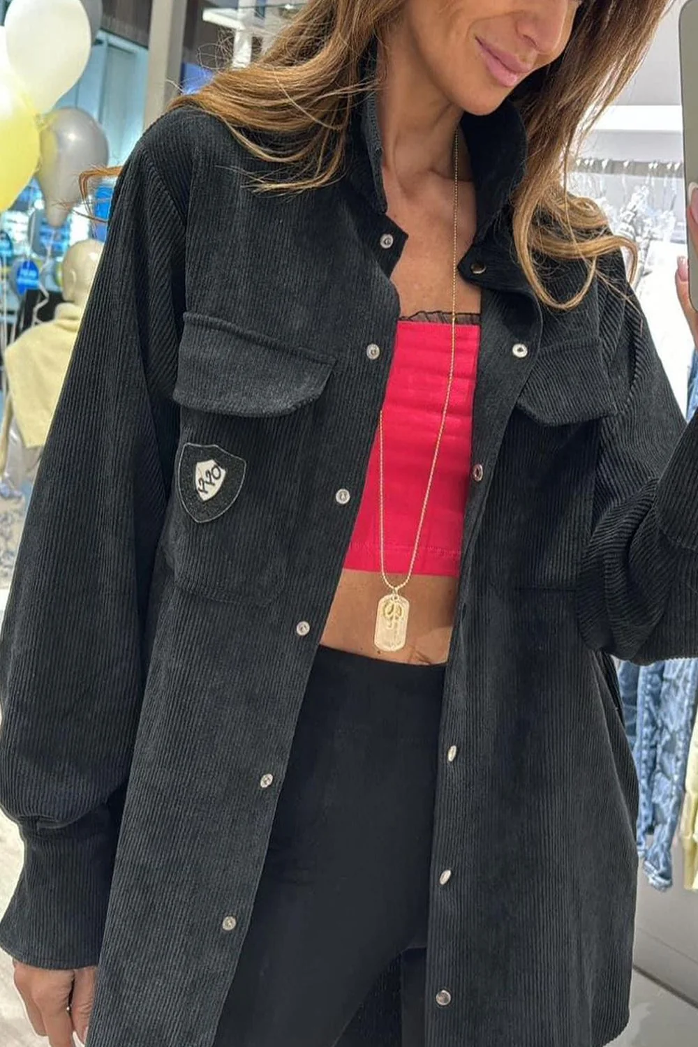 Women's Corduroy Loose Jacket Tops